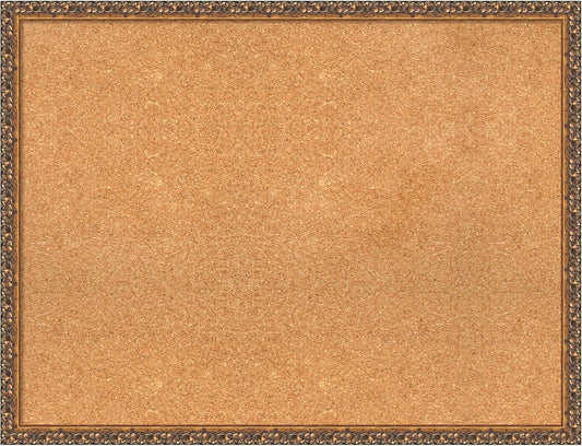 Amanti Art Natural Cork Board for Wall, 26x34 Vision Board with Bronze Frame, Large Corkboard Office Decor for Home Organization, Traditional Corkboard Pinboard to Display Items for Home Organization