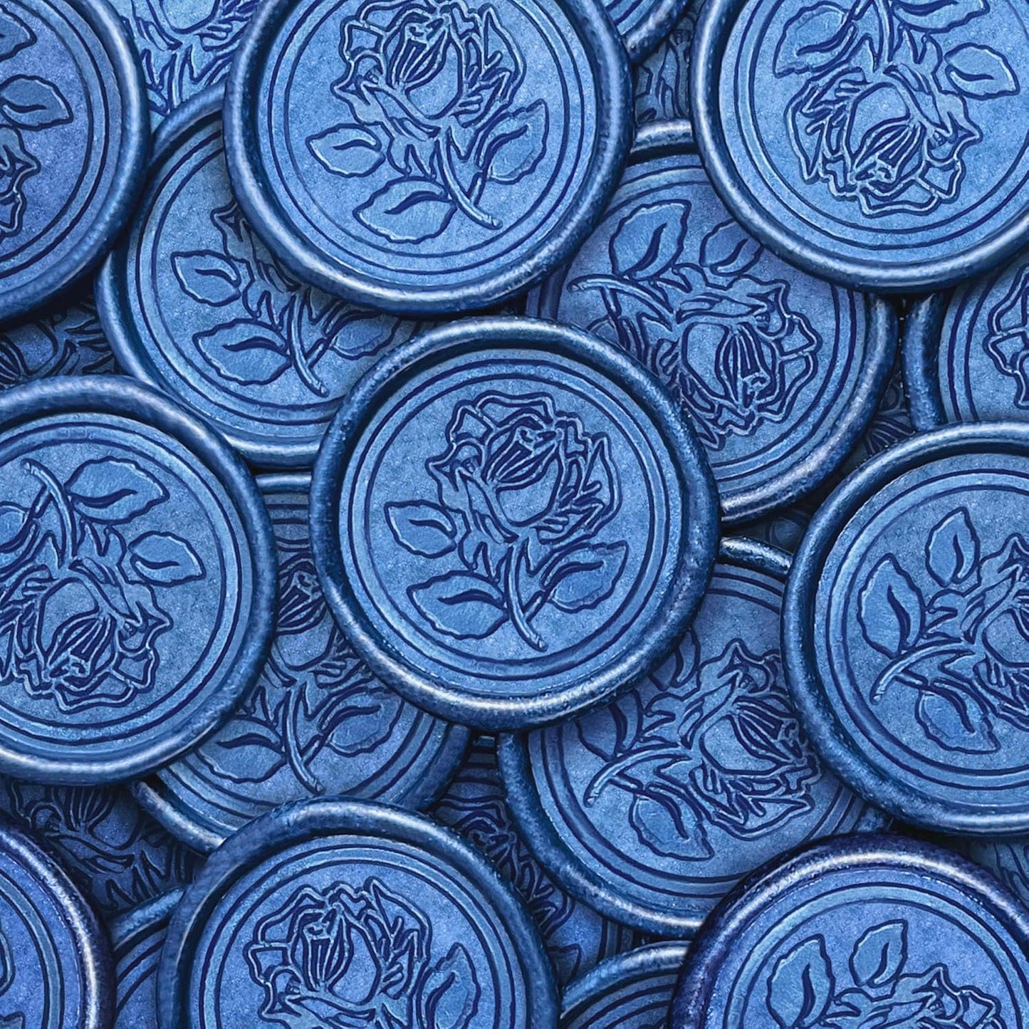 25Pcs Wax Seal Stickers Handmade Envelope Seals Self Adhesive Wax Stickers for Wedding Party Invitations, Envelope, Gift Wrap, Christmas(Rose Style, Blue)