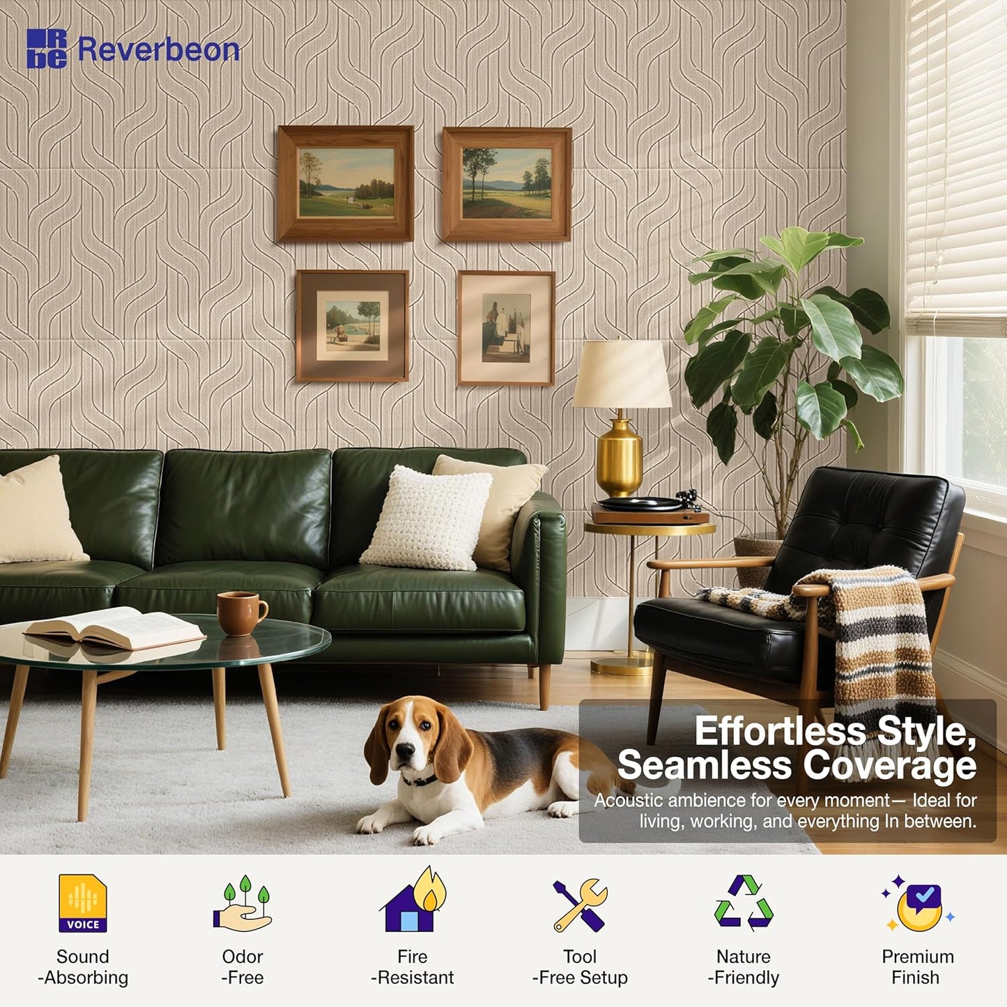 6 PCS Acoustic Panels, 23.6x23.6 Inch Sound Absorbing Panels, Decorative Acoustic Wall Panels for Recording and Home Studio, Office with Double-Sided Adhesive Tape