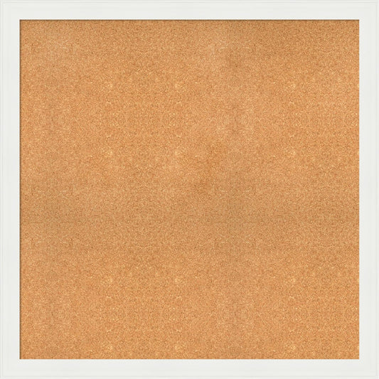 Amanti Art Natural Cork Board for Wall, 39x39 Vision Board with White Frame, Oversize Corkboard Office Decor for Home Organization, Casual Corkboard Pinboard to Display Items for Home Organization in
