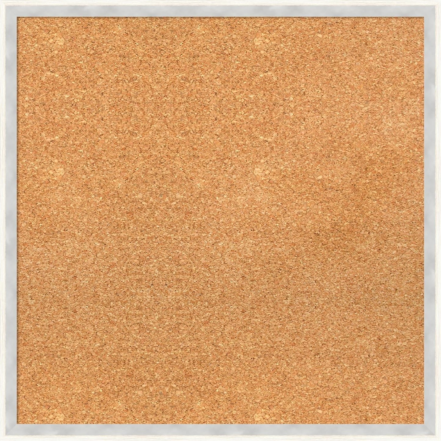 Amanti Art Natural Cork Board for Wall, 21x21 Vision Board with White Frame, Medium Corkboard Office Decor for Home Organization, Modern Corkboard Pinboard to Display Items for Home Organization in