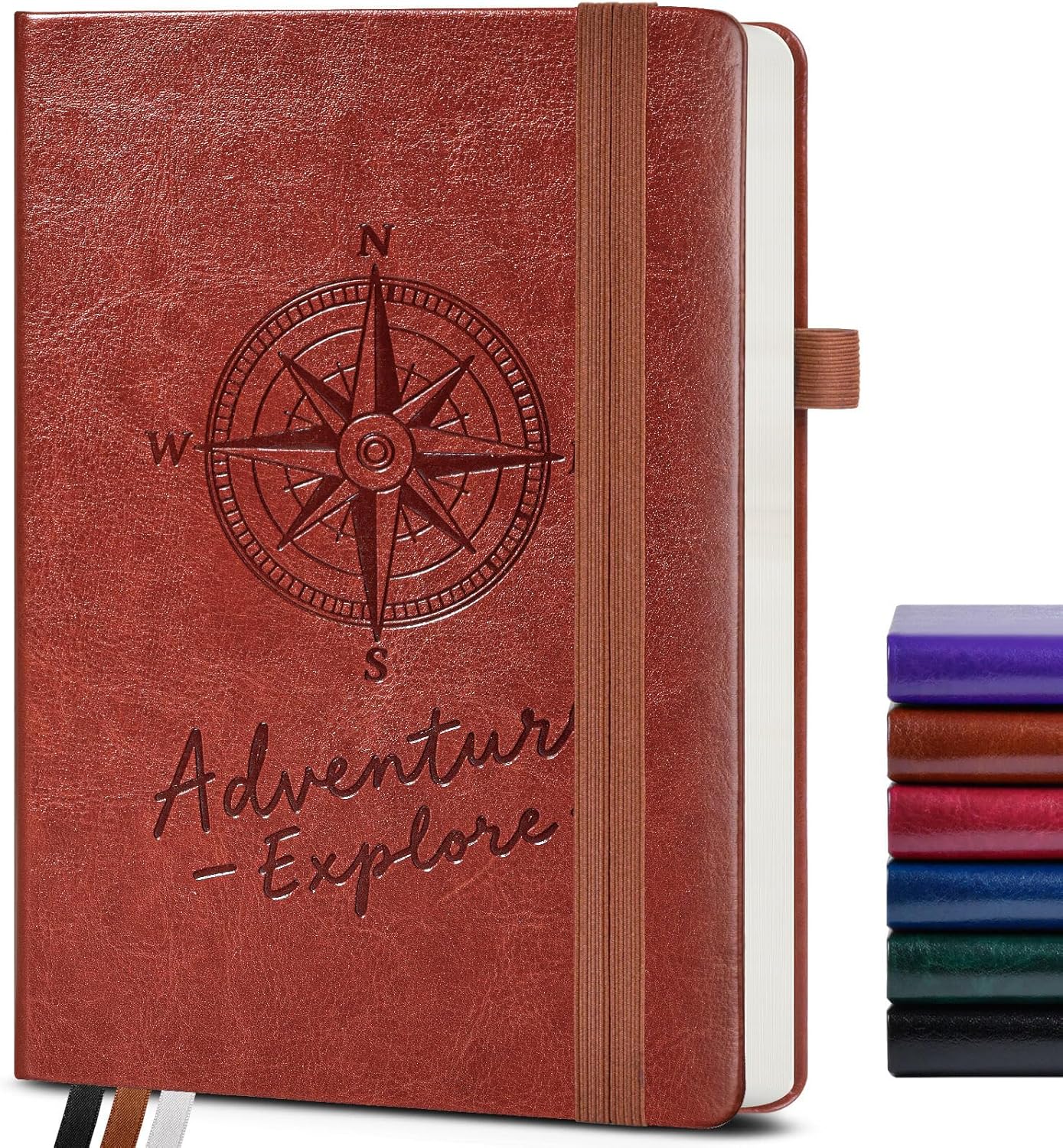 Blank Journal Notebook for Women Men,160 Pages,Inner Pocket,A5 Hardcover Sketchbook for Drawing, Sketch book, Unlined Notebooks for School,Work,Travel Journals for Writing 5.8"x8.5" (Brown)