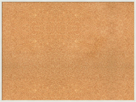 Amanti Art Natural Cork Board for Wall, 25x33 Vision Board with White Frame, Large Corkboard Office Decor for Home Organization, Modern Corkboard Pinboard to Display Items for Home Organization in