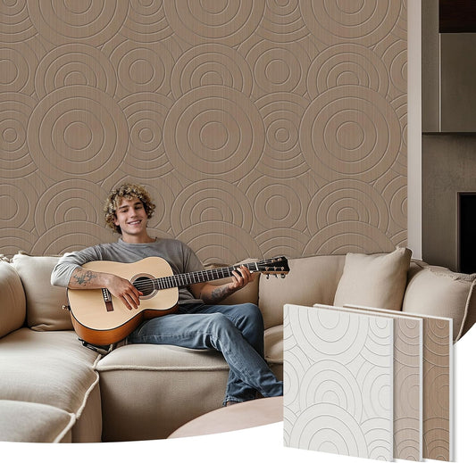 6 PCS Acoustic Panels, 23.6x23.6 Inch Sound Absorbing Panels, Decorative Acoustic Wall Panels for Recording and Home Studio, Office with Double-Sided Adhesive Tape