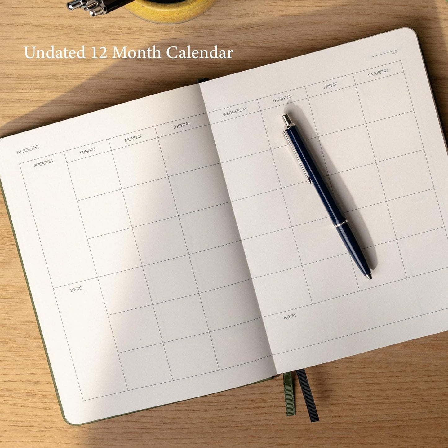 Anecdote 2026 Planner: 52 Week Daily Planner, Yearly, Monthly & Weekly Workflow for Planning Your Success – Vegan Leather Hardcover, Start Anytime & Achieve your Goals - Neon Yellow