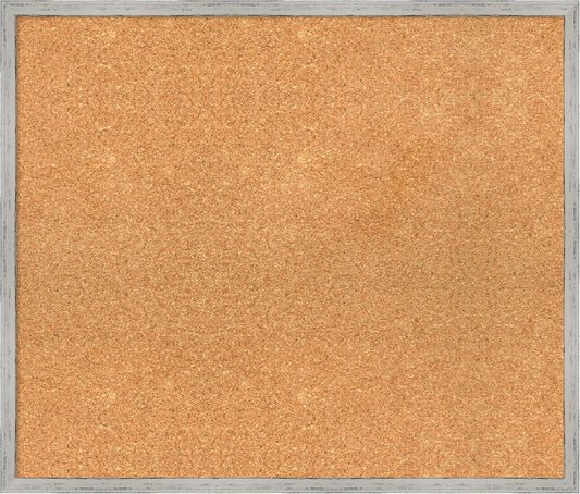 Amanti Art Natural Cork Board for Wall, 23x27 Vision Board with White Frame, Medium Corkboard Office Decor for Home Organization, Cottage Corkboard Pinboard to Display Items for Home Organization in