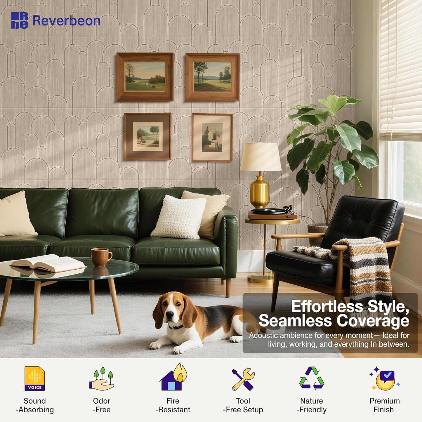 6 PCS Acoustic Panels, 23.6x23.6 Inch Sound Absorbing Panels, Decorative Acoustic Wall Panels for Recording and Home Studio, Office with Double-Sided Adhesive Tape