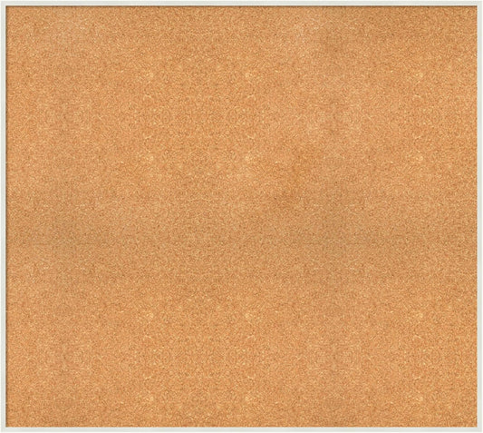Amanti Art Natural Cork Board for Wall, 35x39 Vision Board with White Frame, Oversize Corkboard Office Decor for Home Organization, Modern Corkboard Pinboard to Display Items for Home Organization in