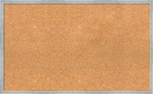 Amanti Art Natural Cork Board for Wall, 19x31 Vision Board with White Frame, Medium Corkboard Office Decor for Home Organization, Cottage Corkboard Pinboard to Display Items for Home Organization in