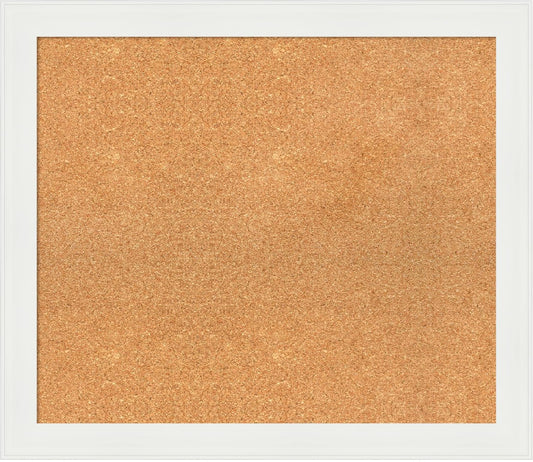 Amanti Art Natural Cork Board for Wall, 25x29 Vision Board with White Frame, Medium Corkboard Office Decor for Home Organization, Casual Corkboard Pinboard to Display Items for Home Organization in