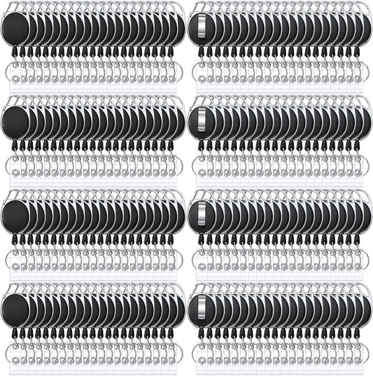 Honoson Heavy Duty Retractable Badge Reels Batch ID Badge Holder Retractable Clip Bulk Key Holder with Ring for Office Worker Employee, Doctor Nurse Gifts(Black,210 Pcs)