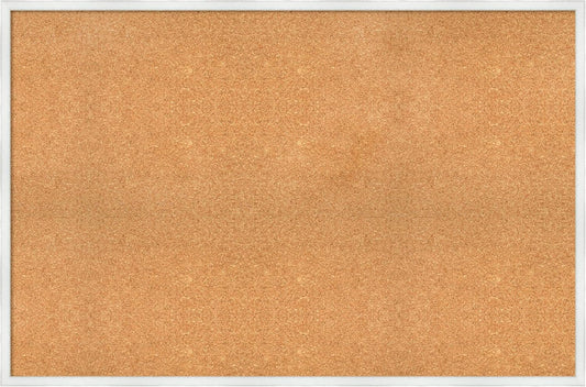 Amanti Art Natural Cork Board for Wall, 31x47 Vision Board with White Frame, Oversize Corkboard Office Decor for Home Organization, Country Rustic Corkboard Pinboard to Display Items for Home