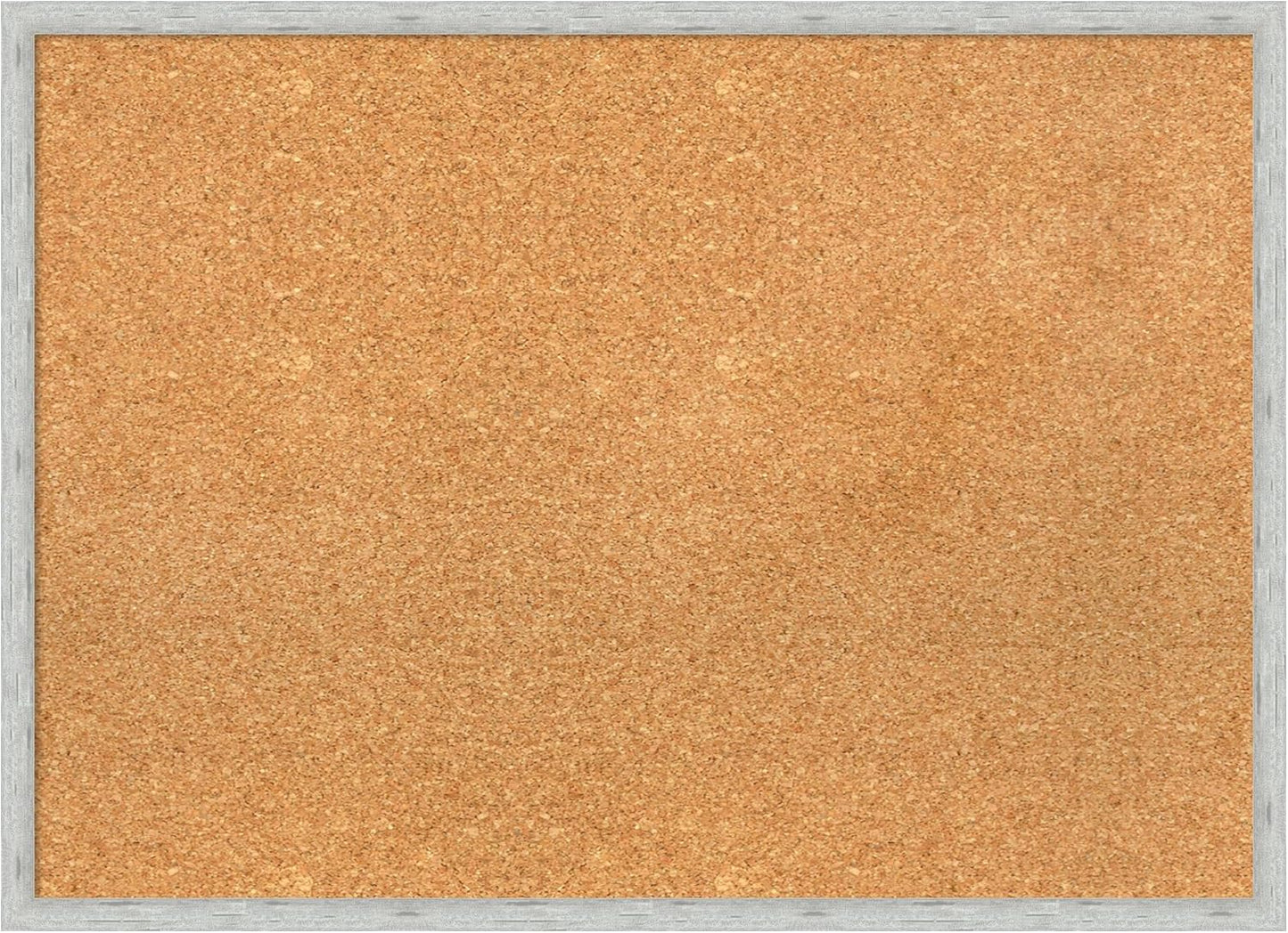 Amanti Art Natural Cork Board for Wall, 21x29 Vision Board with Silver Wood Frame, Medium Corkboard Office Decor for Home Organization, Modern Contemporary Corkboard Pinboard to display items for home