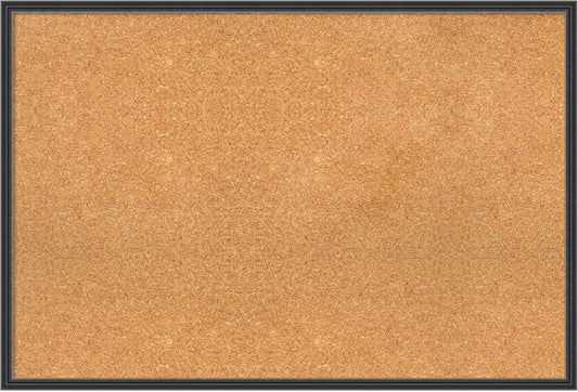 Amanti Art Natural Cork Board for Wall, 25x37 Vision Board with Black Wood Frame, Large Corkboard Office Decor for Home Organization, Traditional Corkboard Pinboard to display items for home