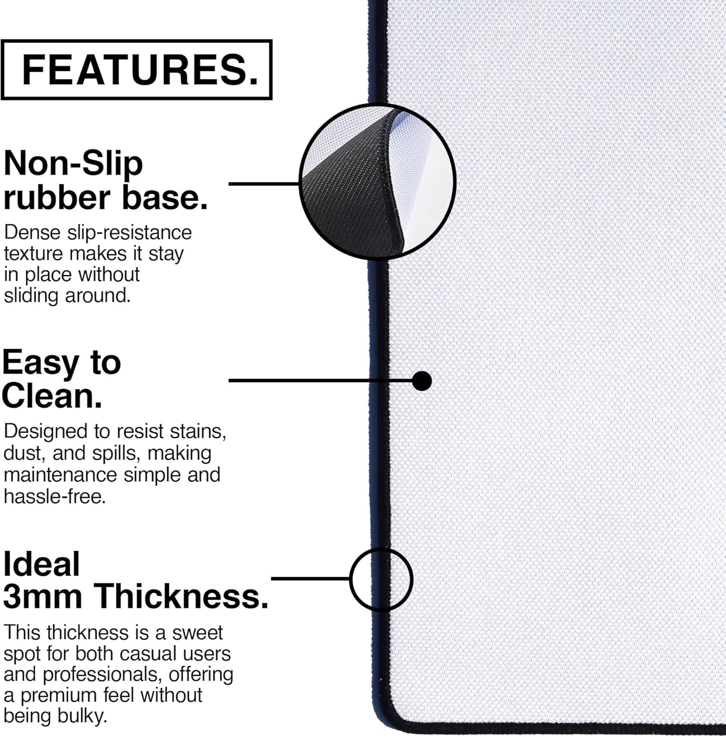 MPCO. Blueprints Large Gaming Desk Pad - 36" x 17" Duraglyde Fabric 18A Hornets – Black Desk Mats - Non-Slip, Washable, Smooth Glide for Precision Gaming & Work