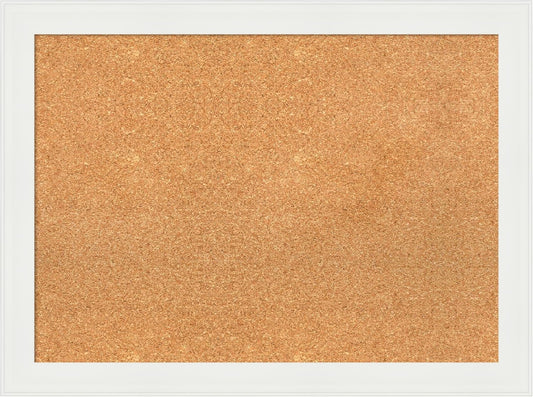 Amanti Art Natural Cork Board for Wall, 23x31 Vision Board with White Frame, Medium Corkboard Office Decor for Home Organization, Casual Corkboard Pinboard to Display Items for Home Organization in
