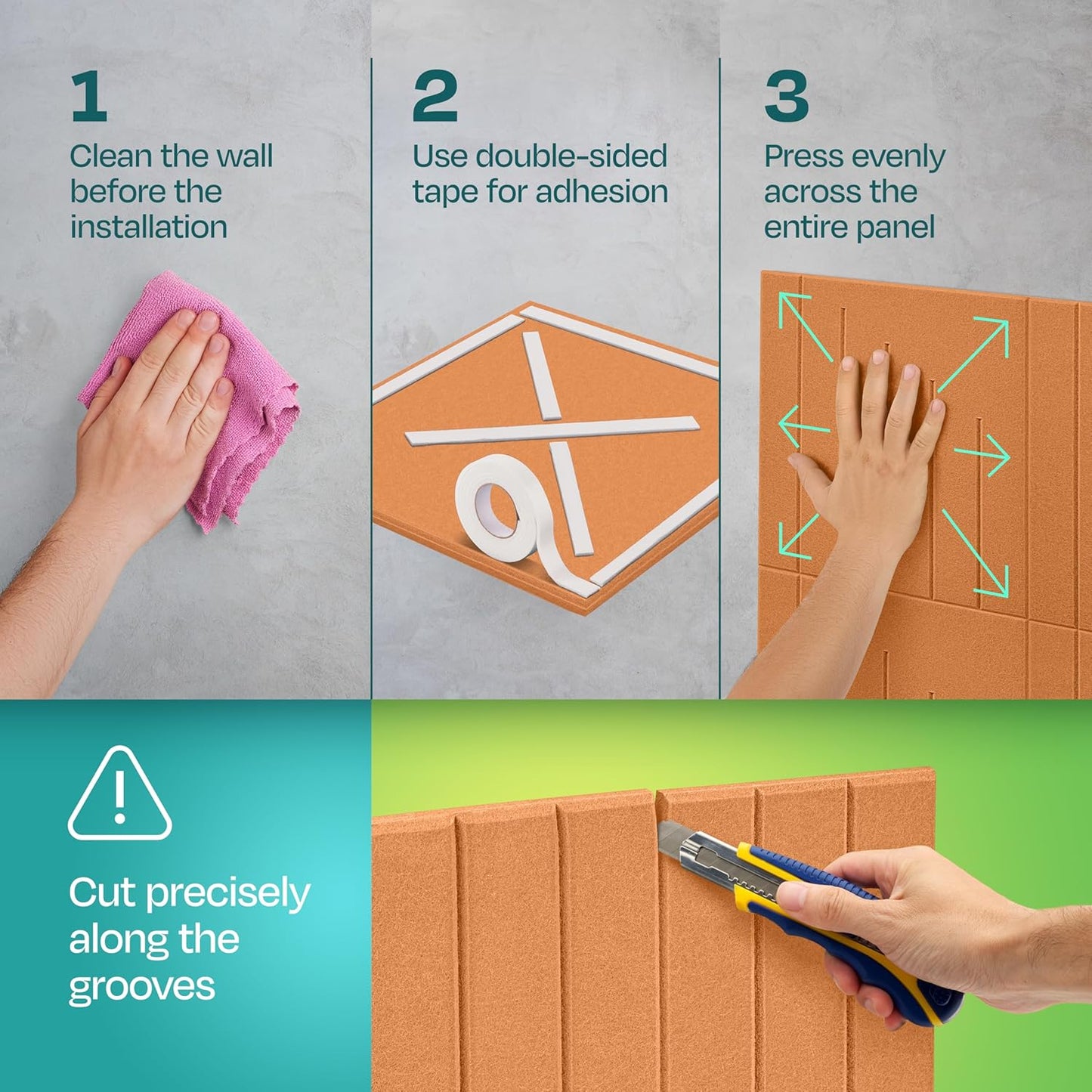 Acoustic Panels 12-Pack Soundproof Wall Panels 12"x12"x0.4" Decorative Sound Dampening for your Home, Office, Studio, Bedroom & More with Unique LineWave Carving [70'S Orange]