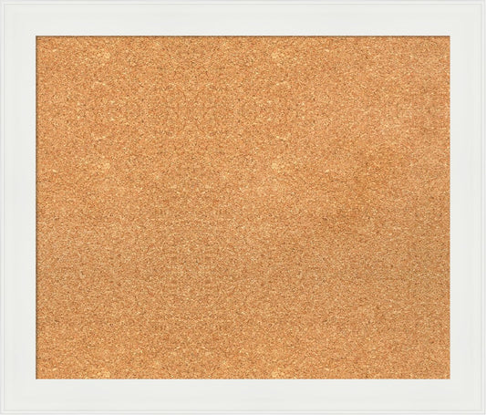 Amanti Art Natural Cork Board for Wall, 23x27 Vision Board with White Frame, Medium Corkboard Office Decor for Home Organization, Casual Corkboard Pinboard to Display Items for Home Organization in