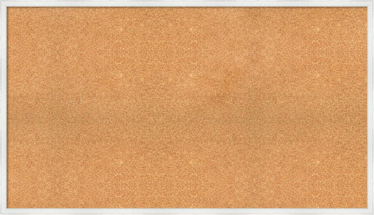Amanti Art Natural Cork Board for Wall, 27x47 Vision Board with White Frame, Oversize Corkboard Office Decor for Home Organization, Country Rustic Corkboard Pinboard to Display Items for Home