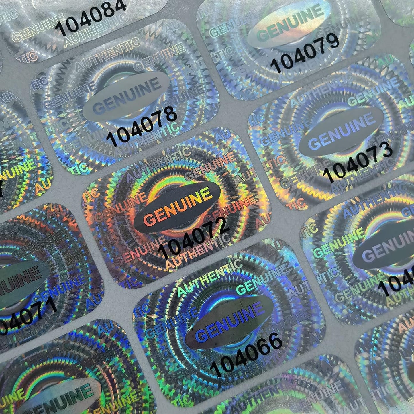 500 pcs Tamper Proof Hologram Stickers Silver High Security Tamper Evident Warranty Seal Void Genuine Authentic Holographic Labels/Stickers w/Unique Sequential Serial Numbering 0.95X0.6 inch (Silver)