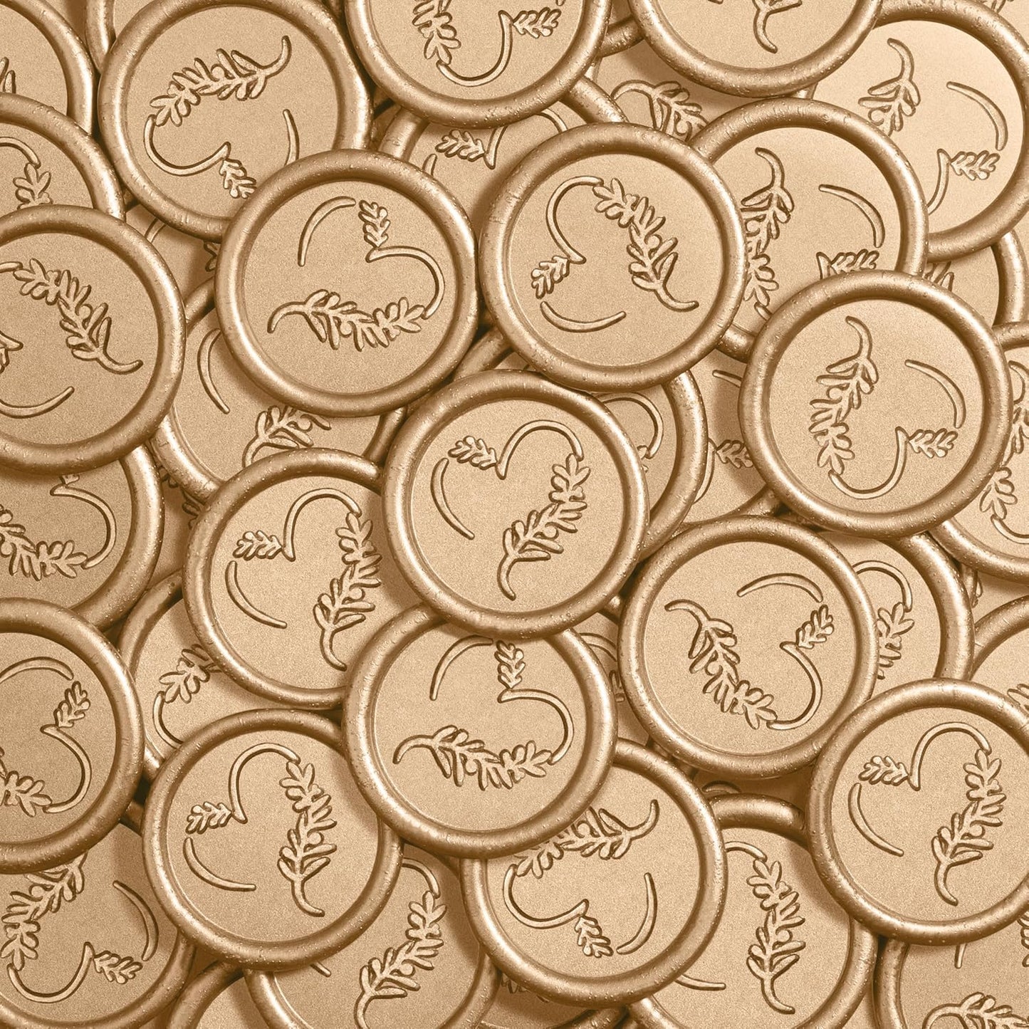 25 Pcs Handmade Wax Seal Stickers, Wedding Invitation Envelope Seal Stickers, Perfect for Invitation, Christmas, Gift Wrapping(Heart Style, Light Gold Wax)