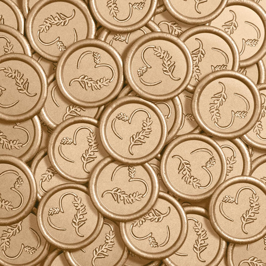25 Pcs Handmade Wax Seal Stickers, Wedding Invitation Envelope Seal Stickers, Perfect for Invitation, Christmas, Gift Wrapping(Heart Style, Light Gold Wax)
