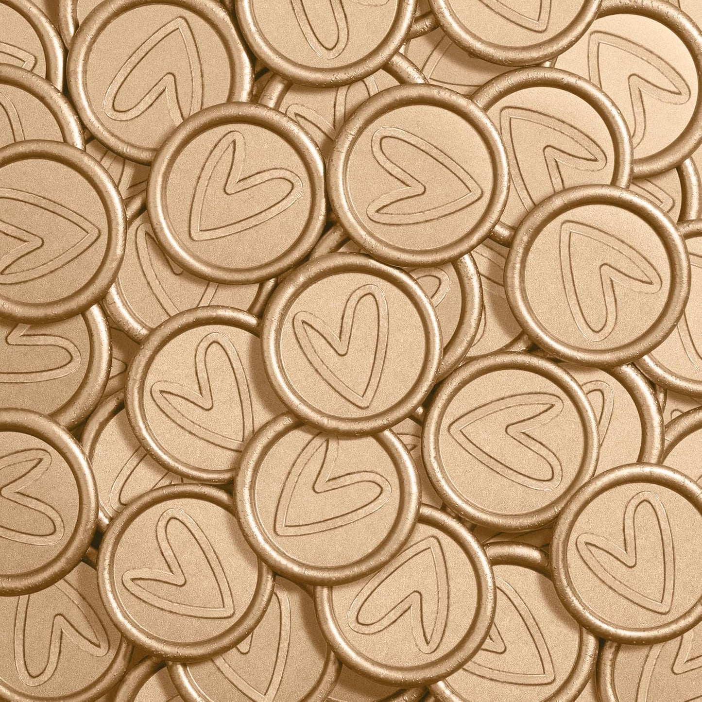 25 Pcs Handmade Wax Seal Stickers, Wedding Invitation Envelope Seal Stickers, Perfect for Invitation, Christmas, Gift Wrapping(Heart Style, Light Gold Wax)