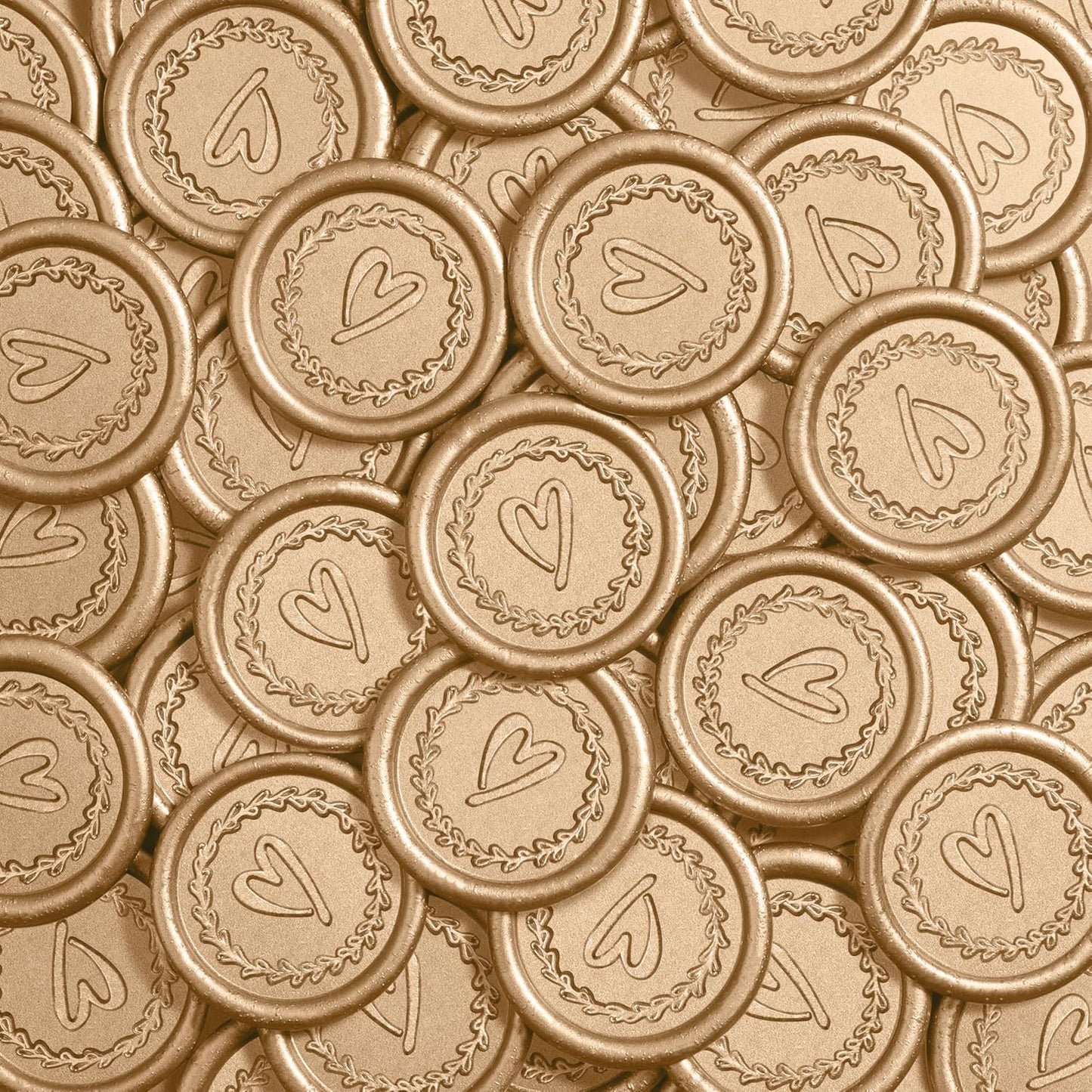 25 Pcs Handmade Wax Seal Stickers, Wedding Invitation Envelope Seal Stickers, Perfect for Invitation, Christmas, Gift Wrapping(Heart Style, Light Gold Wax)