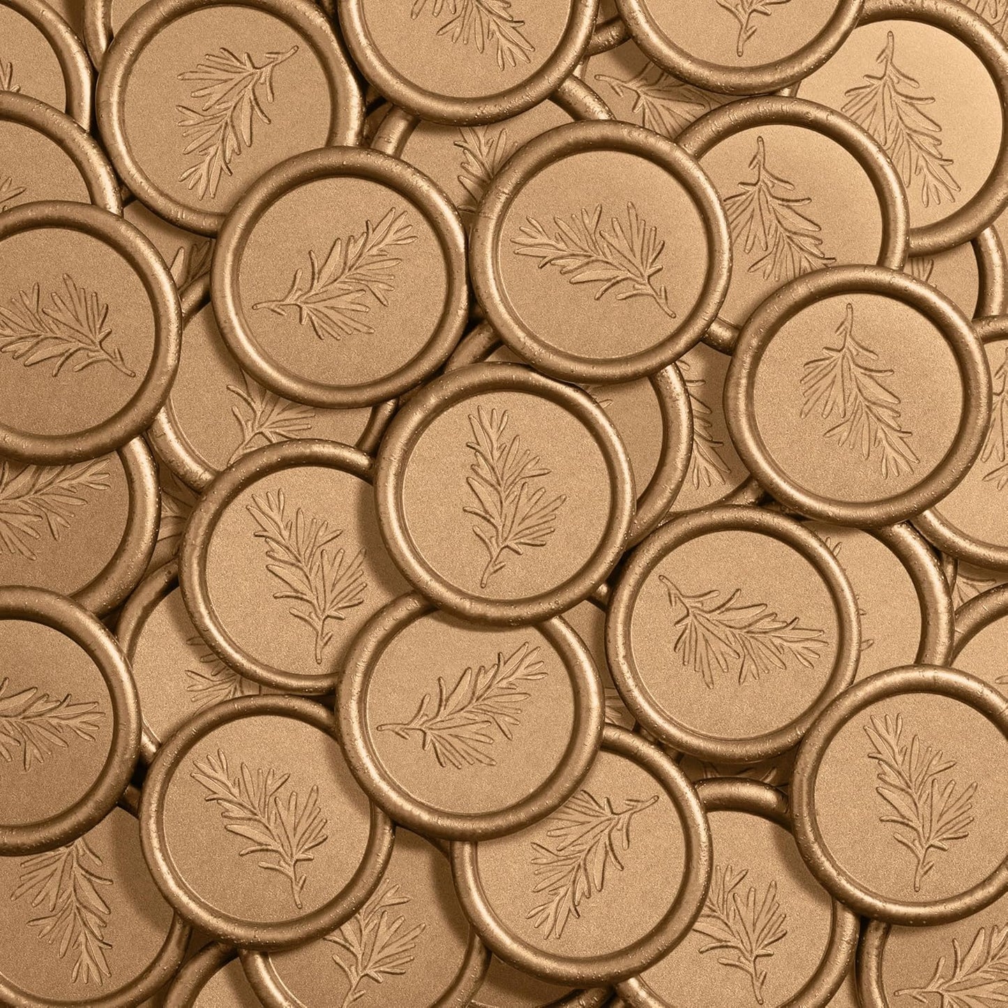 Handmade Wax Seal Stickers - Wedding Invitation Envelope Seal Stickers, 25 Pcs Self- Adhesive Stickers, Perfect for Invitation, Christmas, Gift Wrapping (Rosemary Style, Bronze Wax)