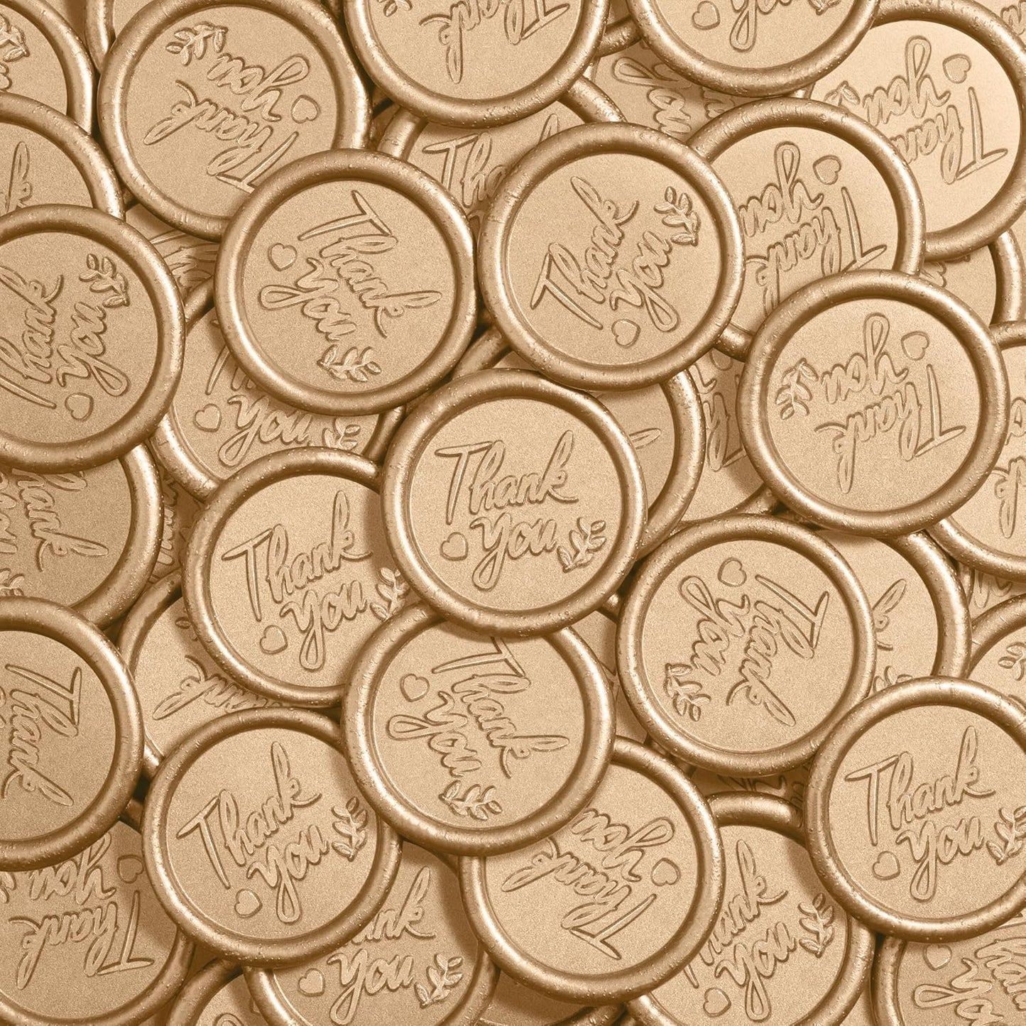 25 Pcs Handmade Wax Seal Stickers, Wedding Invitation Envelope Seal Stickers, Perfect for Invitation, Christmas, Gift Wrapping(Thank You Style, Light Gold Wax)