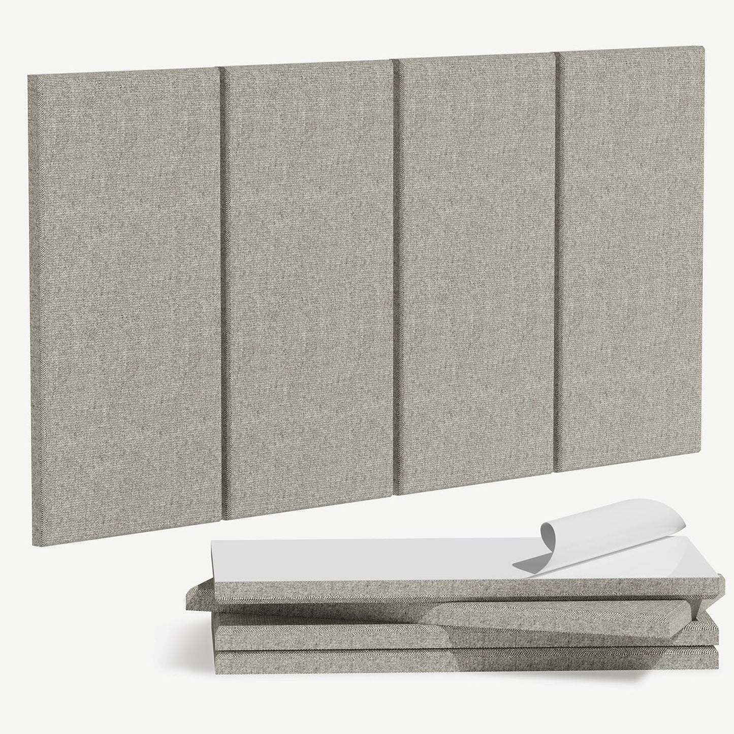 4PCS Acoustic Panels, 24"x12" Fabric Acoustic Panels for Walls, Self-Adhesive Sound Absorbing Panels for Home, Office, Studios (Mist Graphite)