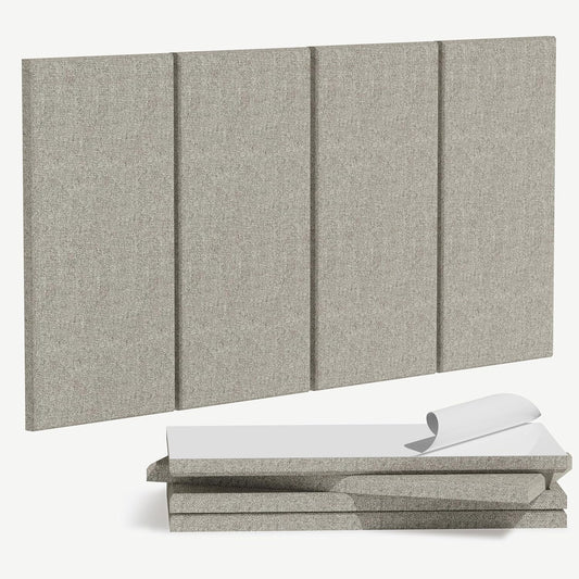 4PCS Acoustic Panels, 24"x12" Fabric Acoustic Panels for Walls, Self-Adhesive Sound Absorbing Panels for Home, Office, Studios (Mist Graphite)