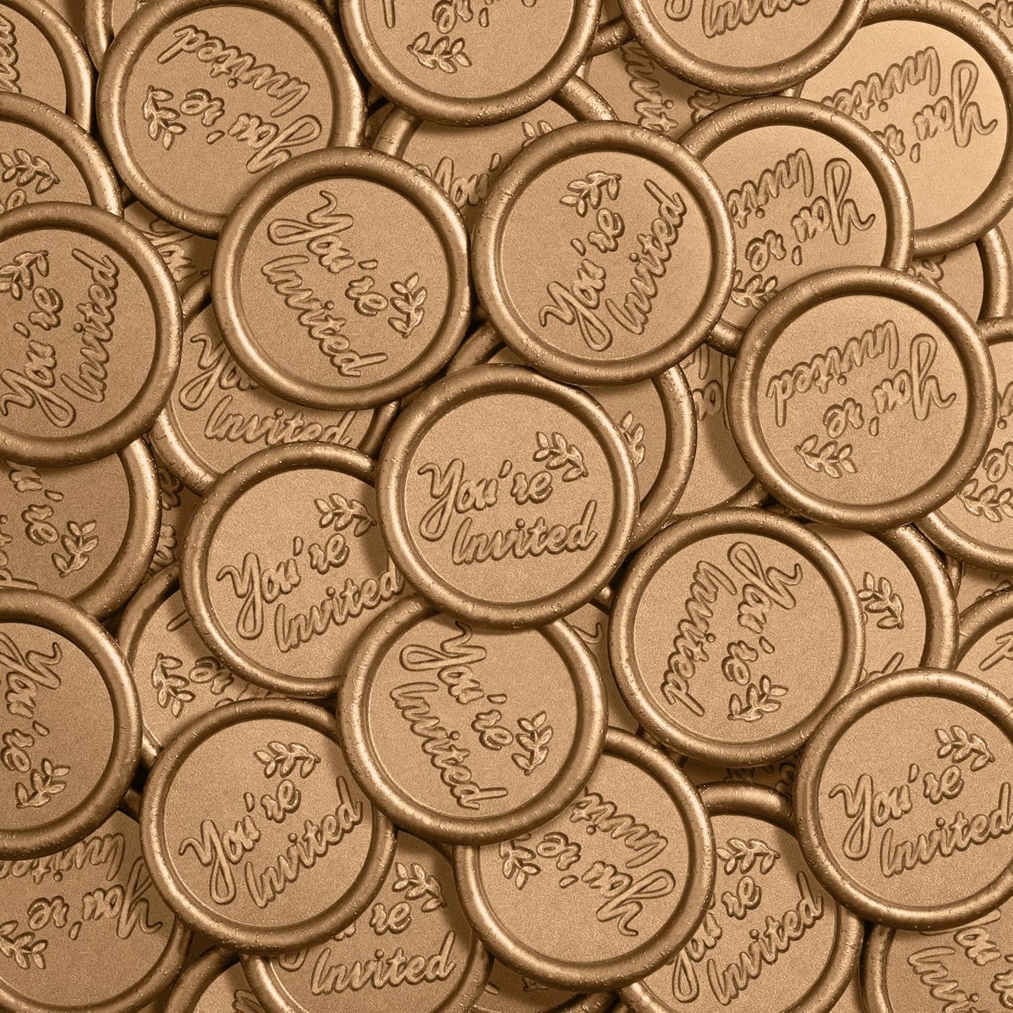 25 Pcs Handmade Wax Seal Stickers, Wedding Invitation Envelope Seal Stickers, Perfect for Invitation, Christmas, Gift Wrapping(You‘re Invited Style, Antique Gold Wax)